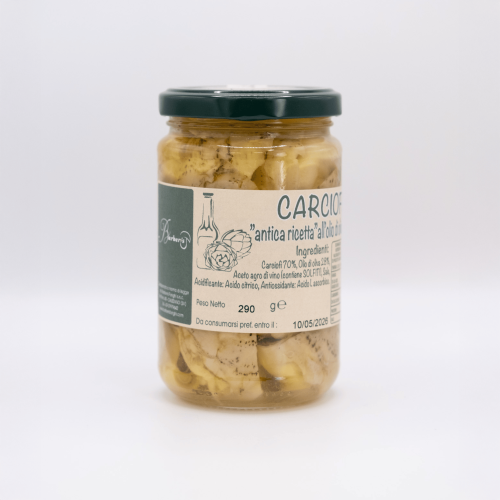 CARCIOFINI IN OLIO DI OLIVAVASETTO DA 290 GR.